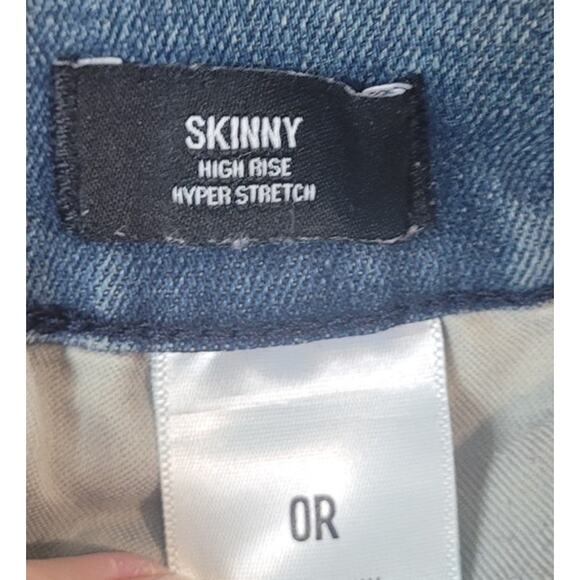 Express 0R High Rise Hyper Stretch Skinny Jeans Dark Wash GUC - Picture 5 of 12